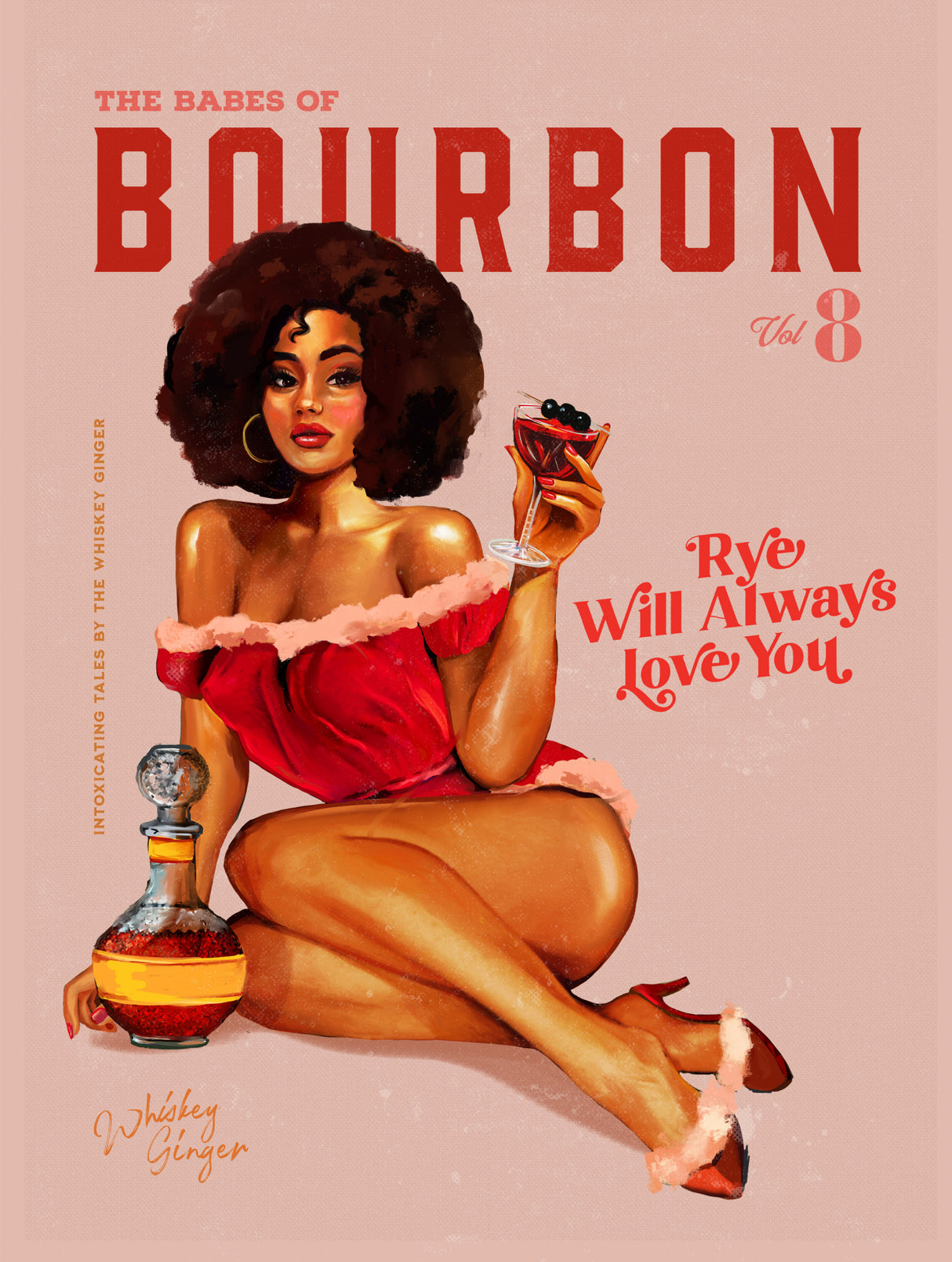 Babes of Bourbon Vol 8 Vintage Pinup Girl With Afro Poster och Canvastavla