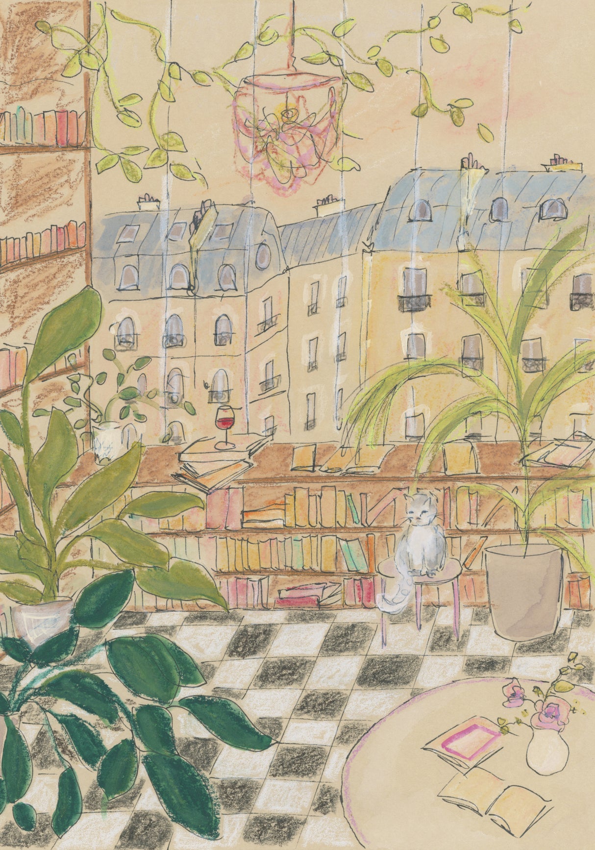 Antique Book Store 70x100 Poster och Canvastavla