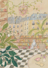 Antique Book Store 70x100 Poster och Canvastavla