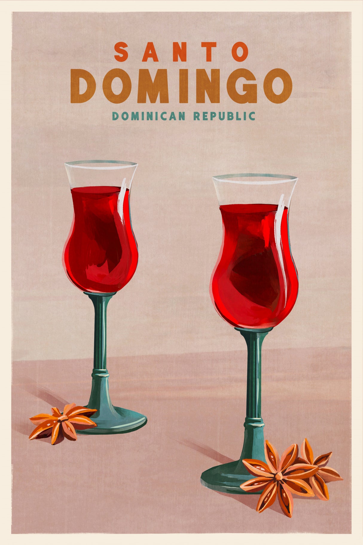 Santo Domingo Tall Cocktail Poster Poster och Canvastavla