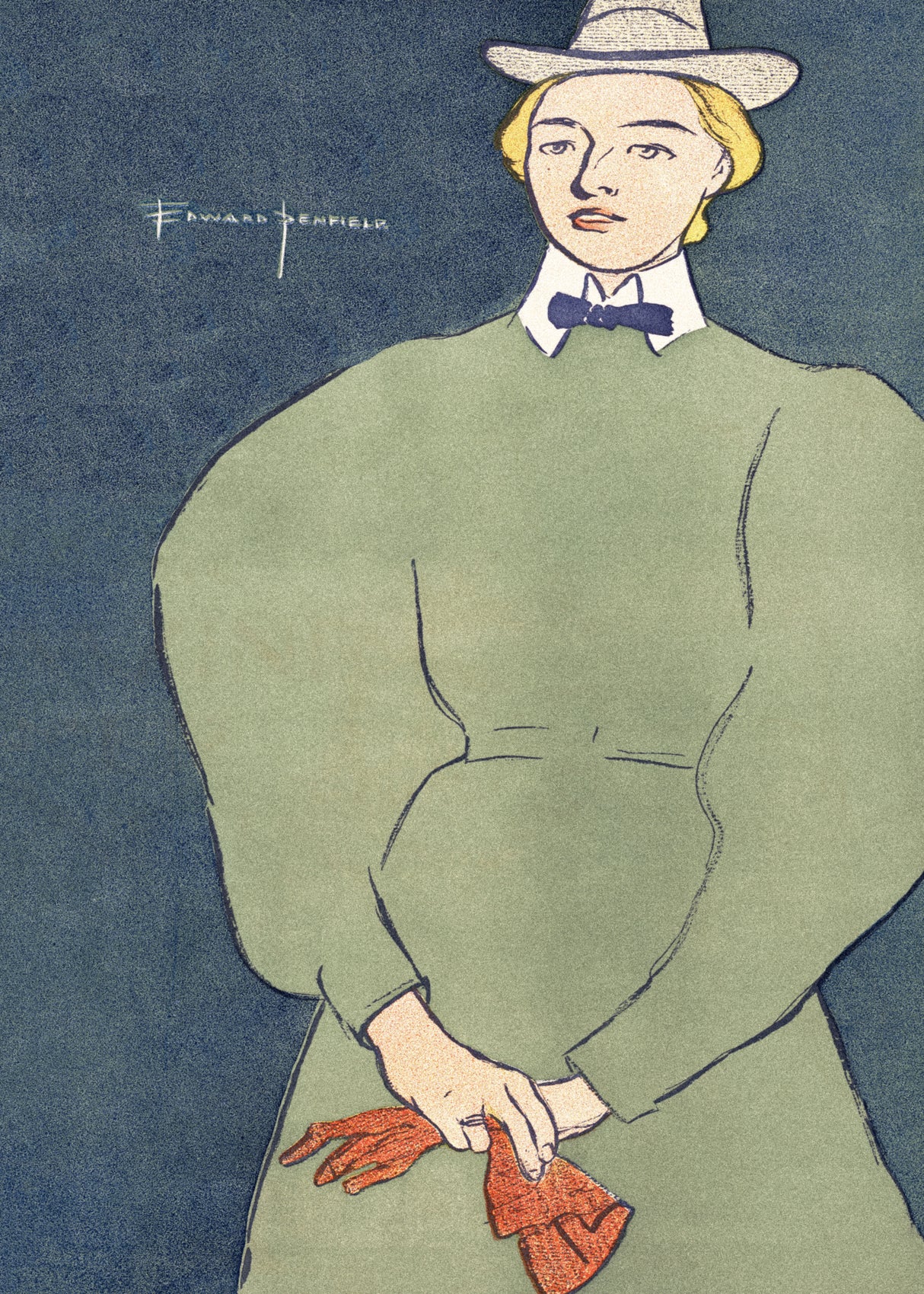 Woman Holding Gloves (1896) Poster och Canvastavla