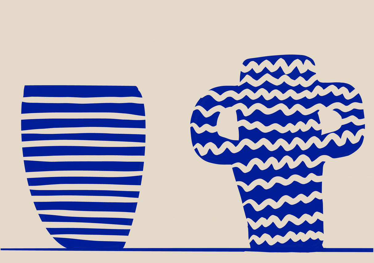 Blue Vases Poster och Canvastavla