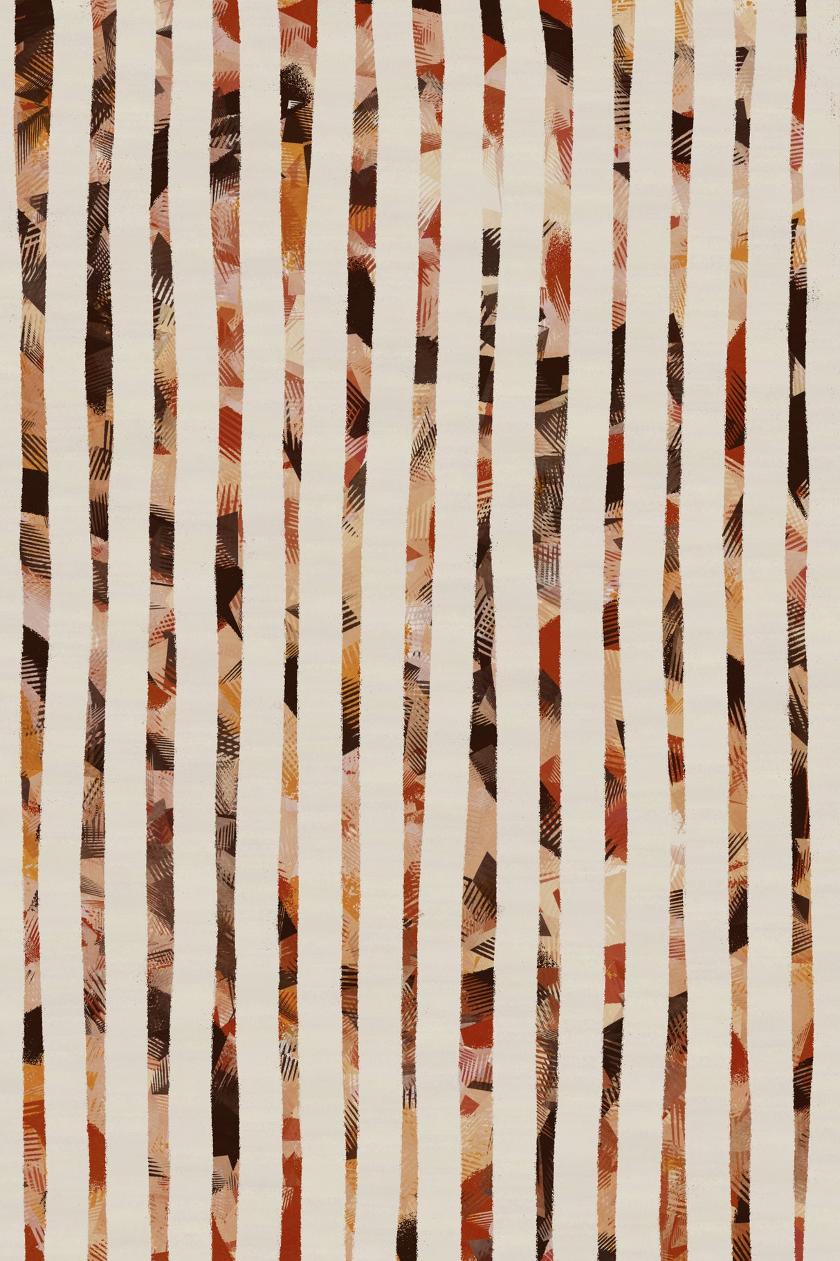 Beige Stripes Pattern Poster och Canvastavla