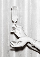 Champagne Hands Black and White Poster och Canvastavla
