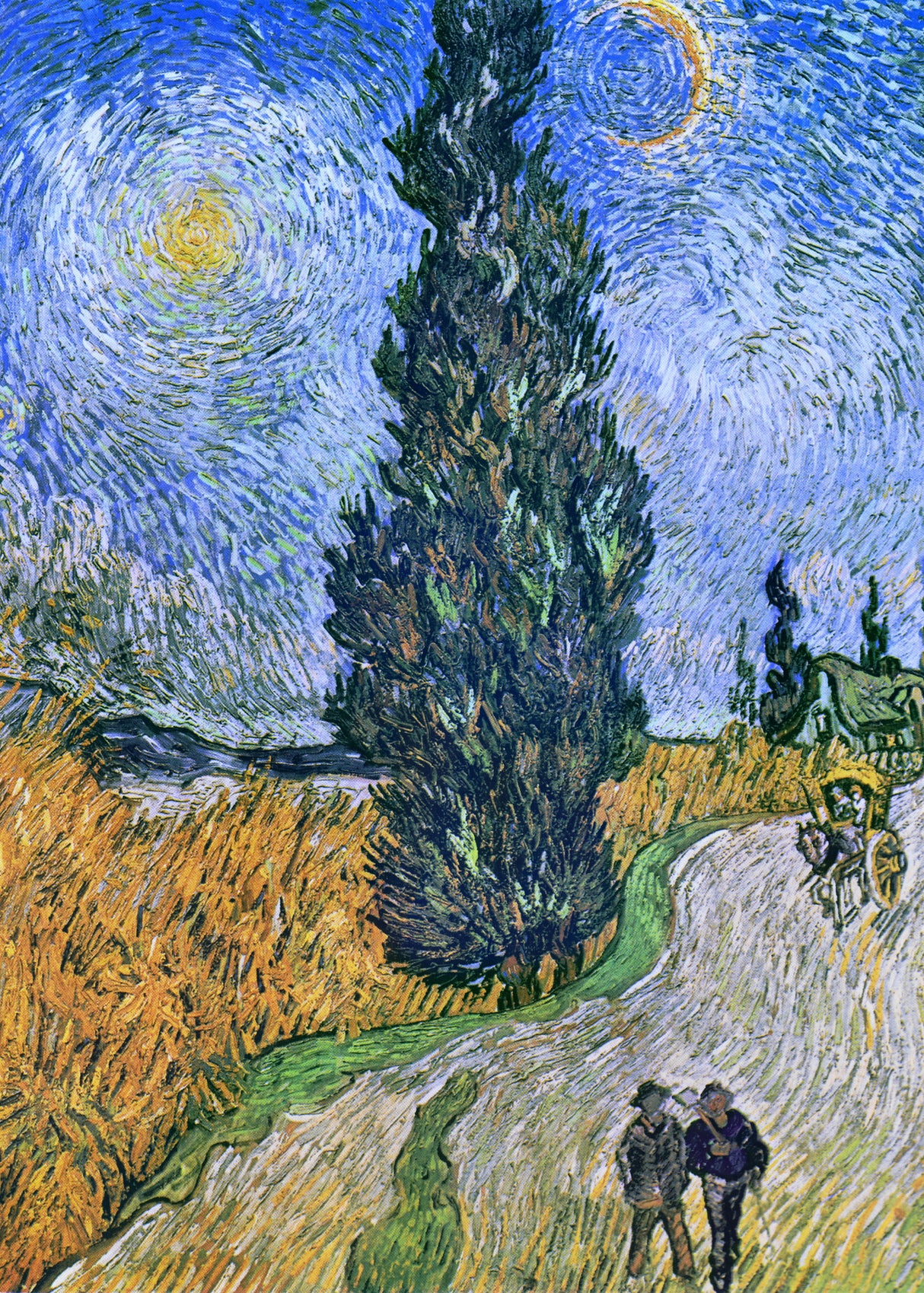 Vincent Van Gogh's Road With Cypress and Star 1890 Poster och Canvastavla