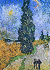 Vincent Van Gogh's Road With Cypress and Star 1890 Poster och Canvastavla