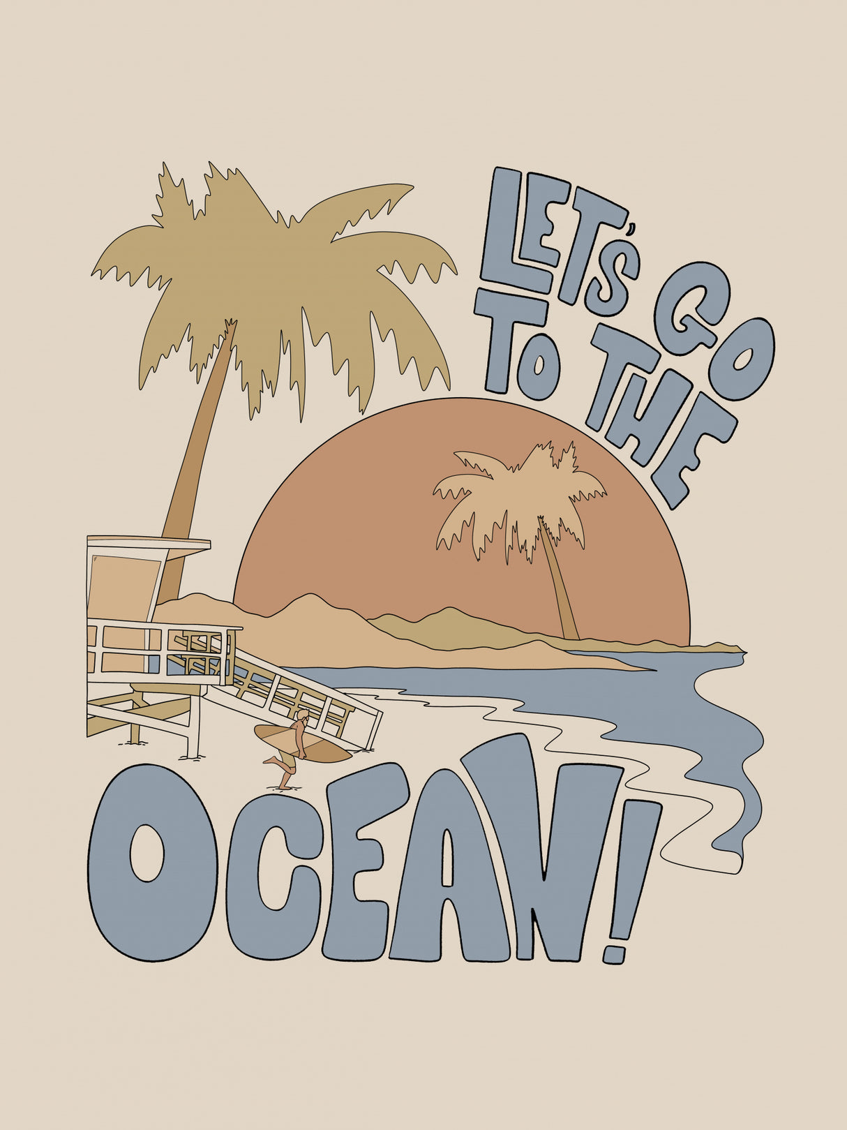 Let's Go Th the Ocean Poster och Canvastavla