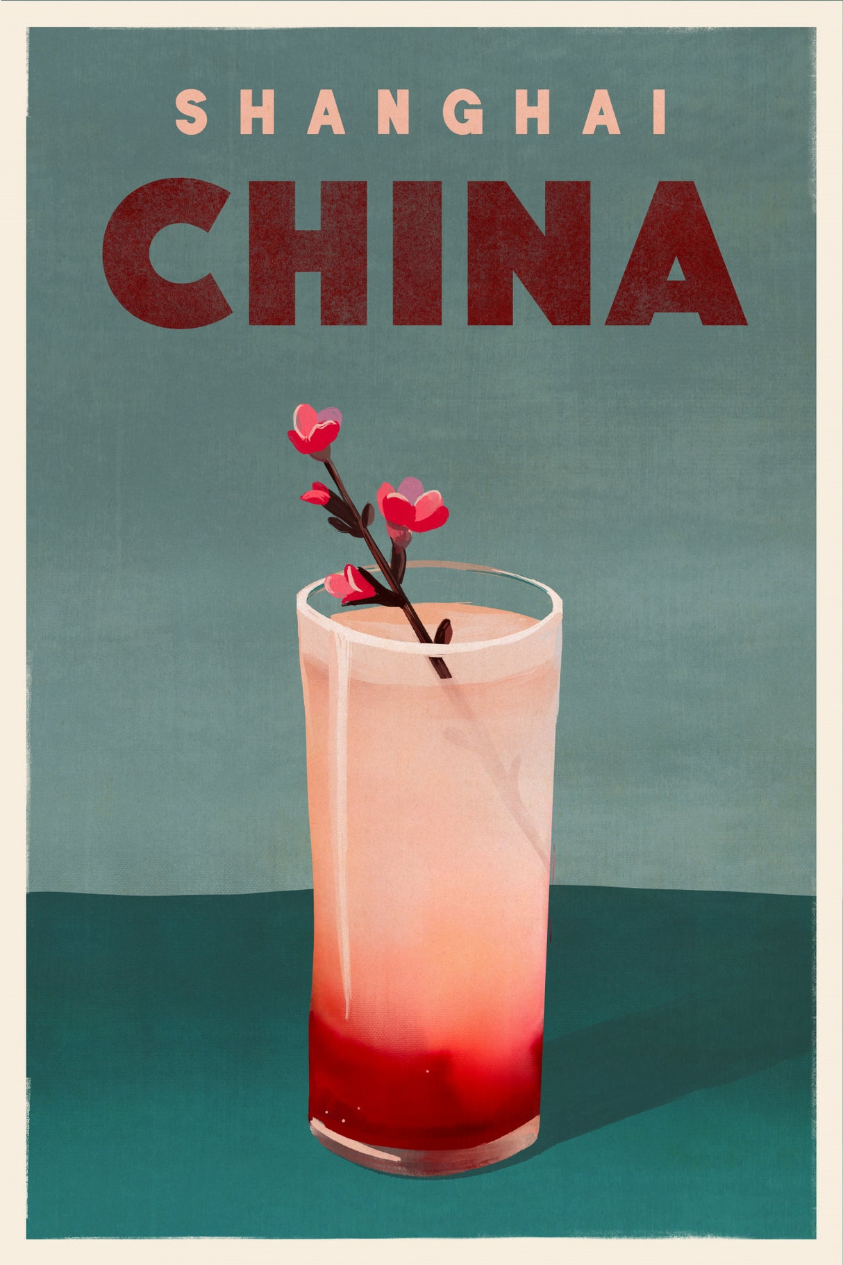 Wg Travel Poster Cocktail China Jewel Poster och Canvastavla