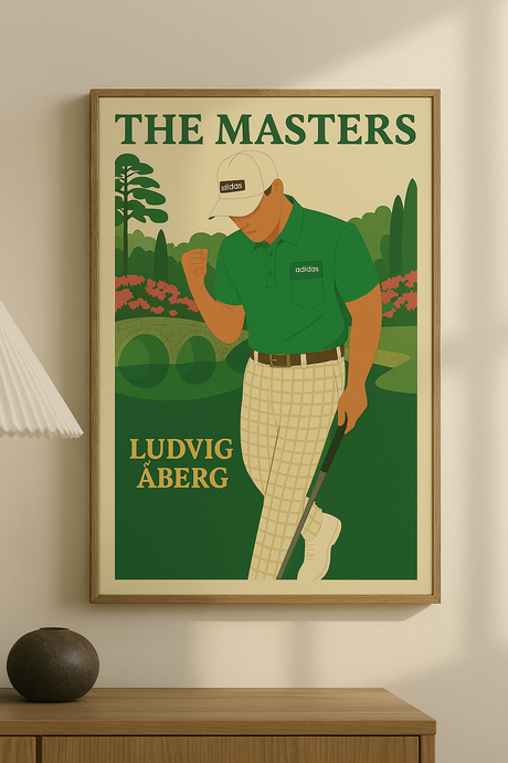 Ludvig Åberg; the masters golf poster