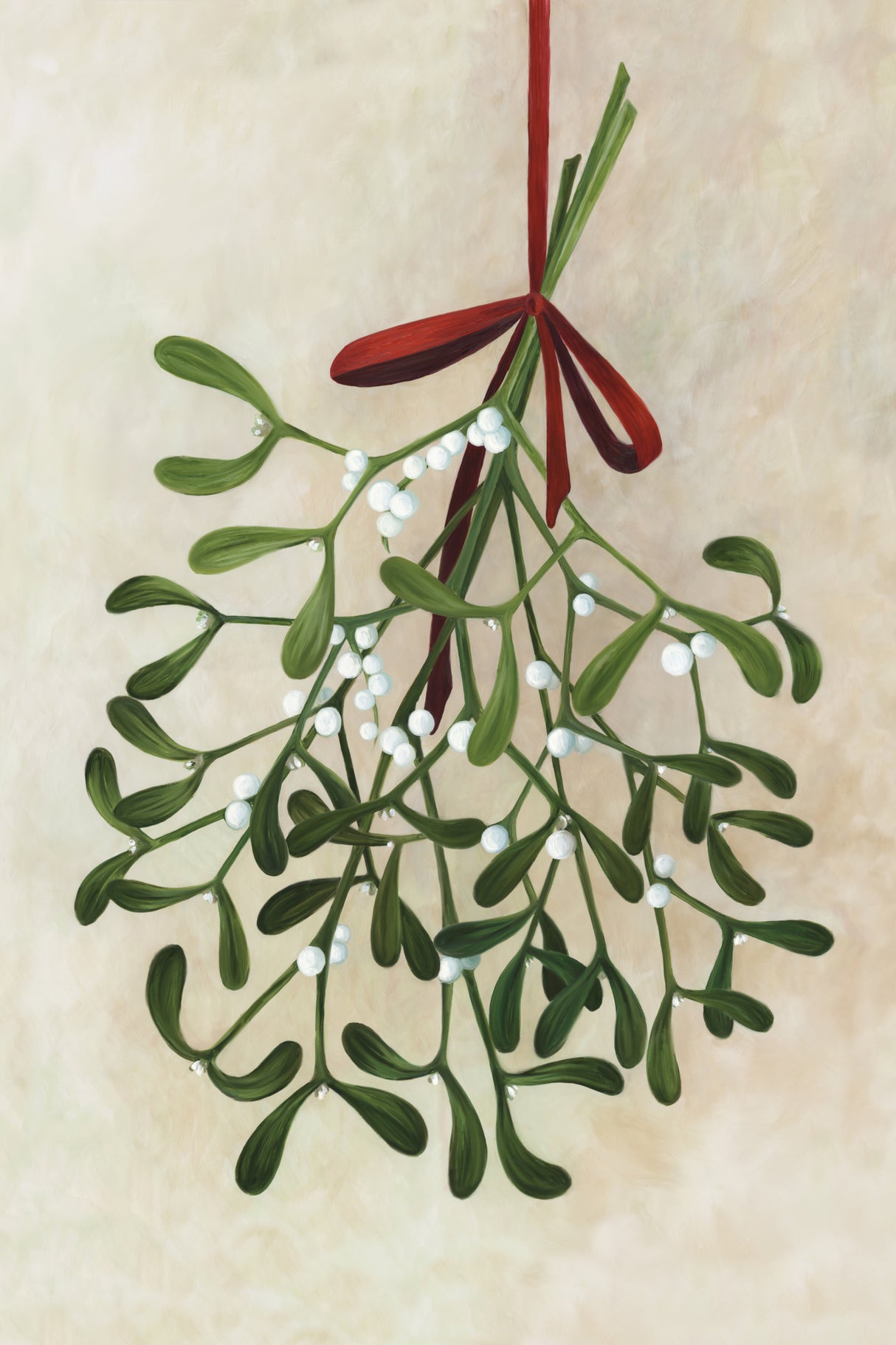 Mistletoe bouquet with bow Poster och Canvastavla