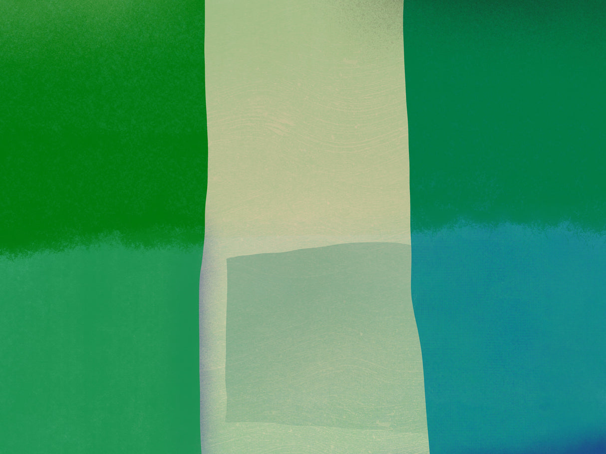 Green square color collage Poster och Canvastavla