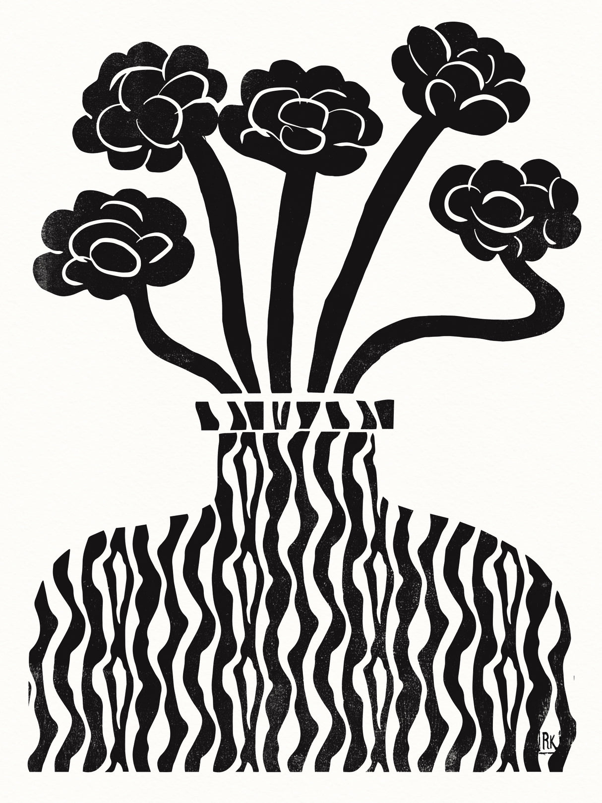 Vase and Flowers 03 Theprintablestudio 24x32inch Poster och Canvastavla