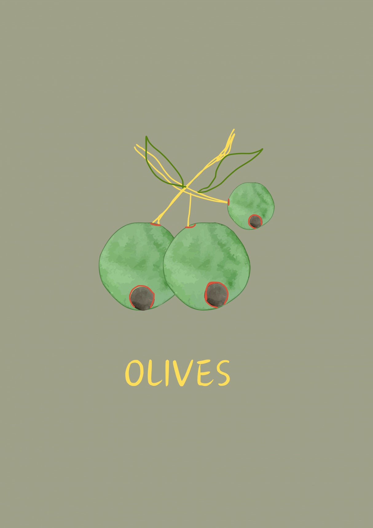 Olives in Green Poster och Canvastavla