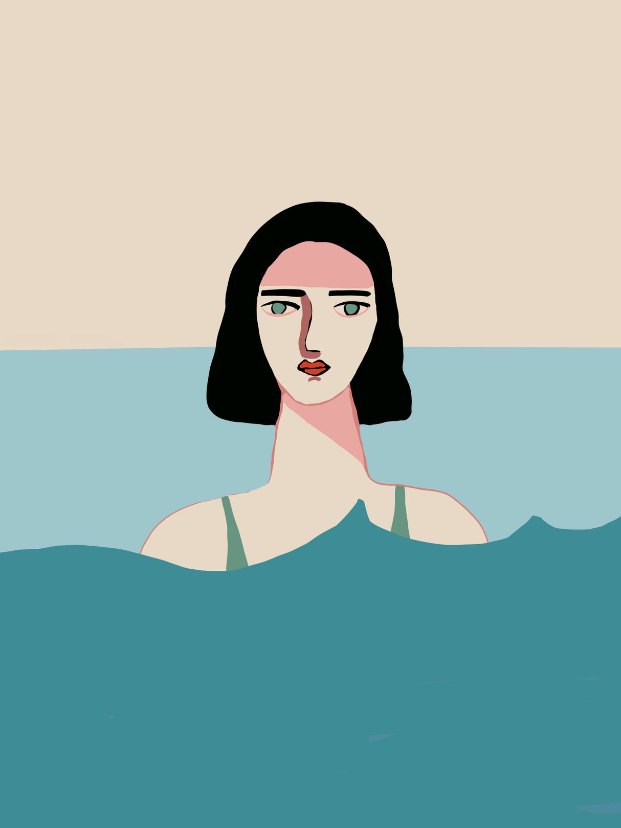 Ocean Swimmer Poster och Canvastavla