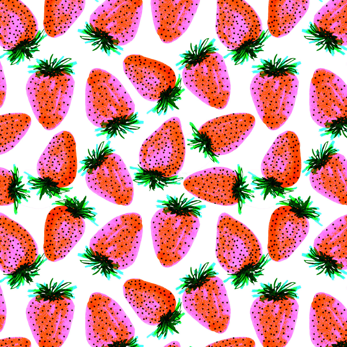 Lavender Red Strawberries Fruit Poster och Canvastavla