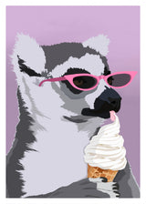 Jugdy Lemur with Icecream Poster och Canvastavla