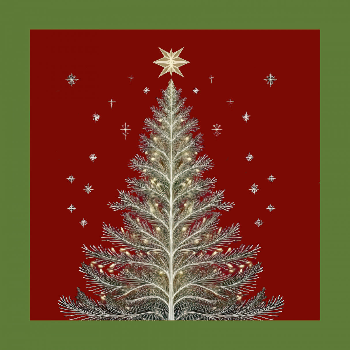 Winter Scene: Christmas Tree Vintage Style 2 Poster och Canvastavla