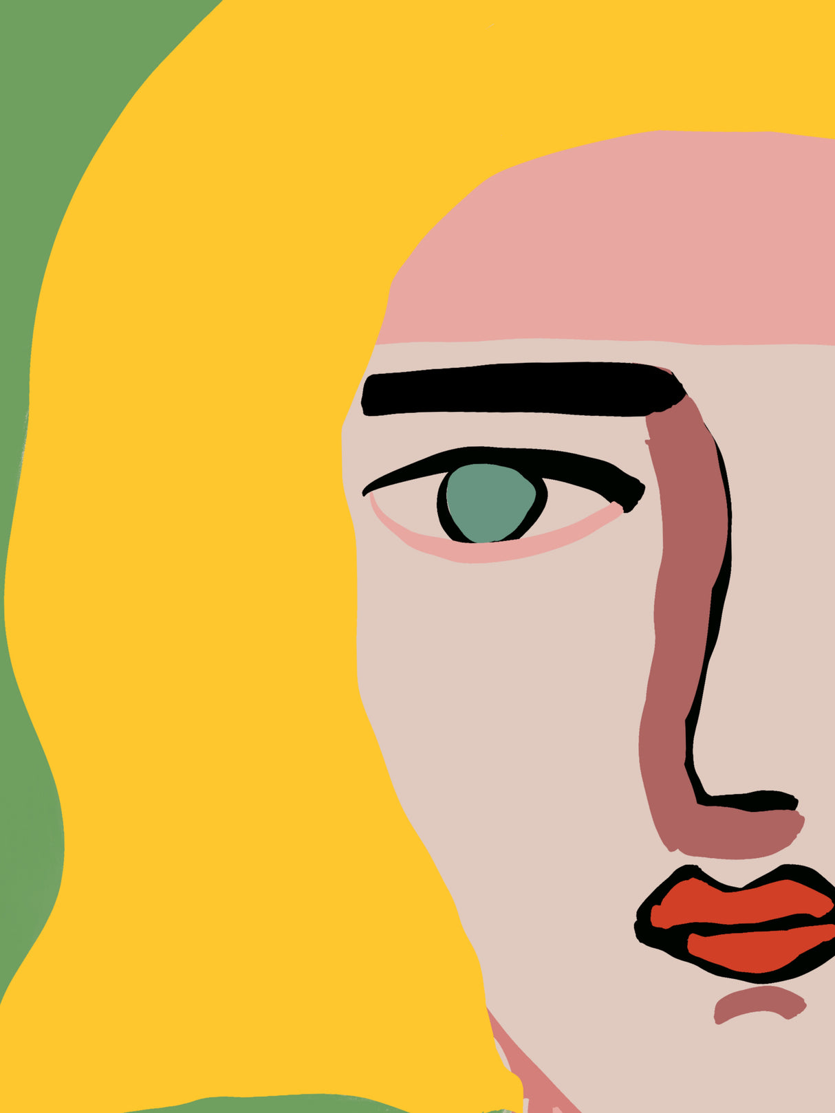 Closeup face blonde Poster och Canvastavla