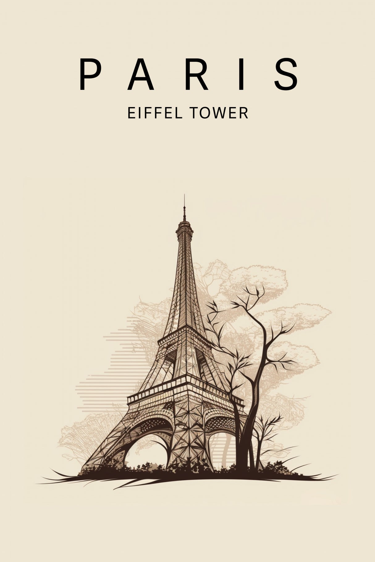 Paris Eiffel Tower Poster och Canvastavla
