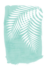 Teal Palm Leaves Foliage Silhouette Poster och Canvastavla