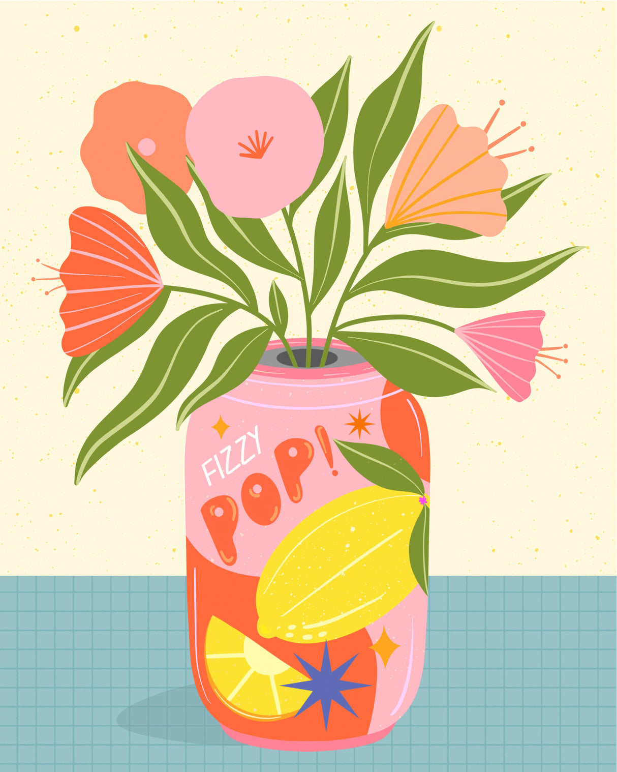 Flowers in Can Poster och Canvastavla