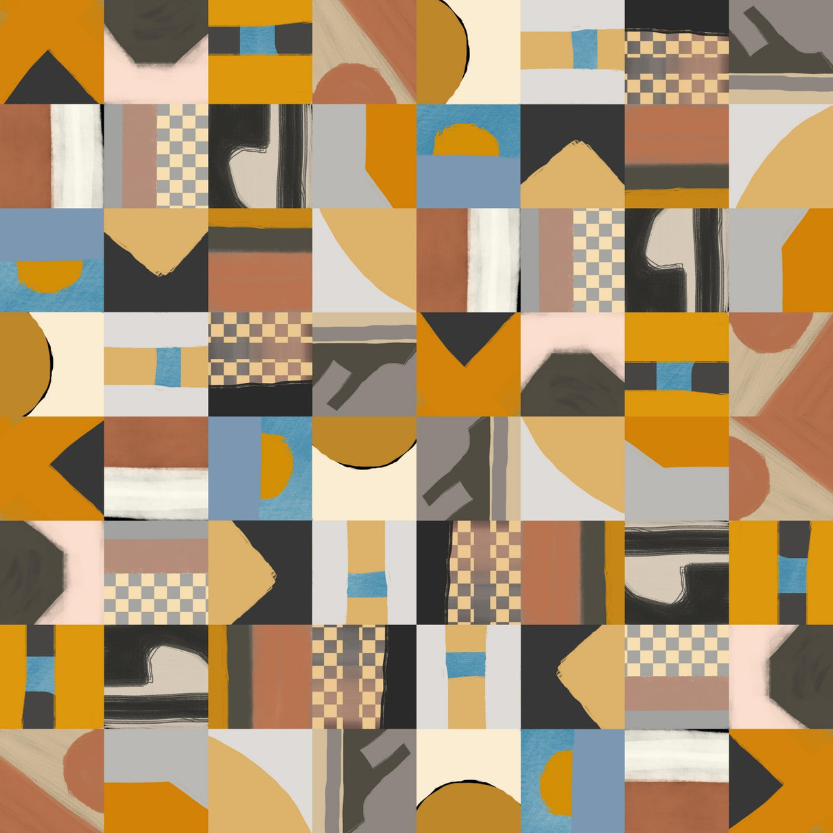 Mid Century Grid Pattern Two Poster och Canvastavla