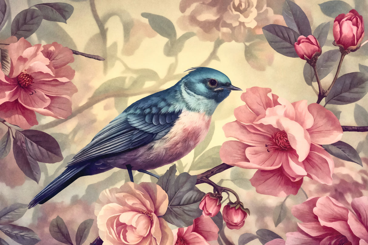 Spring Bird Romance Poster och Canvastavla