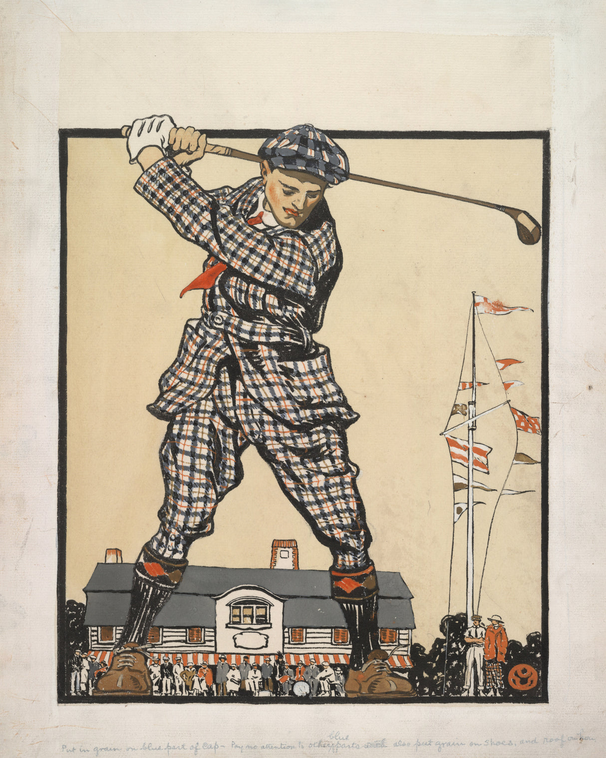 Man Swinging Golf Club (1915) Poster och Canvastavla