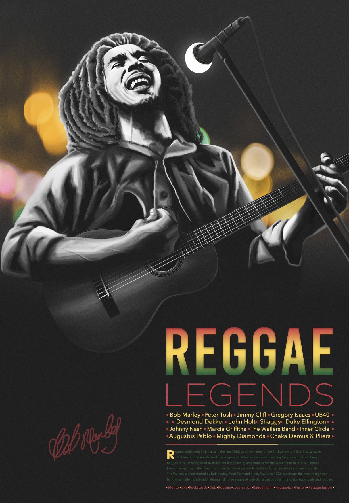 Reggae Legends- Bob Marley Poster och Canvastavla
