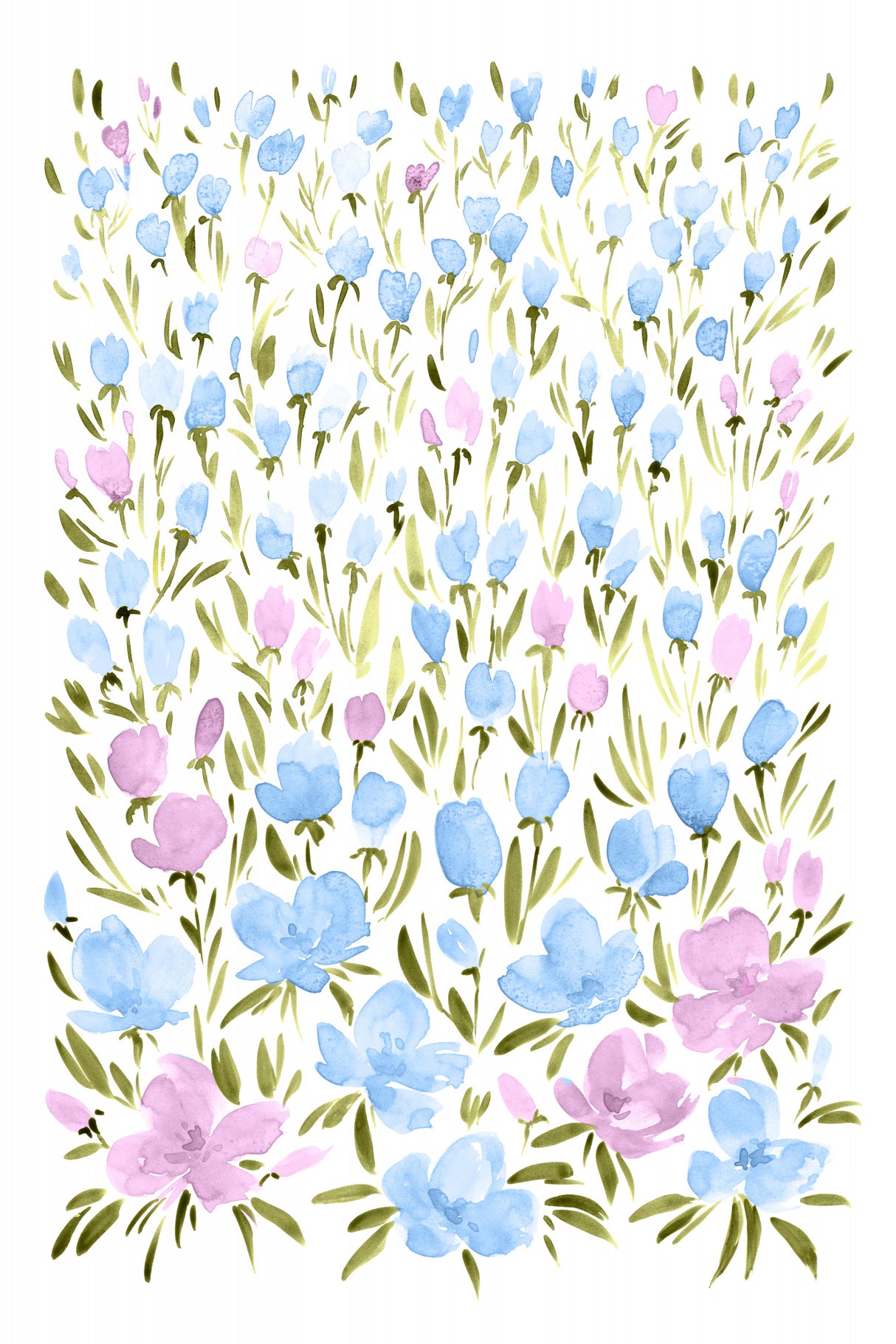 Field of purple and blue flowers Poster och Canvastavla