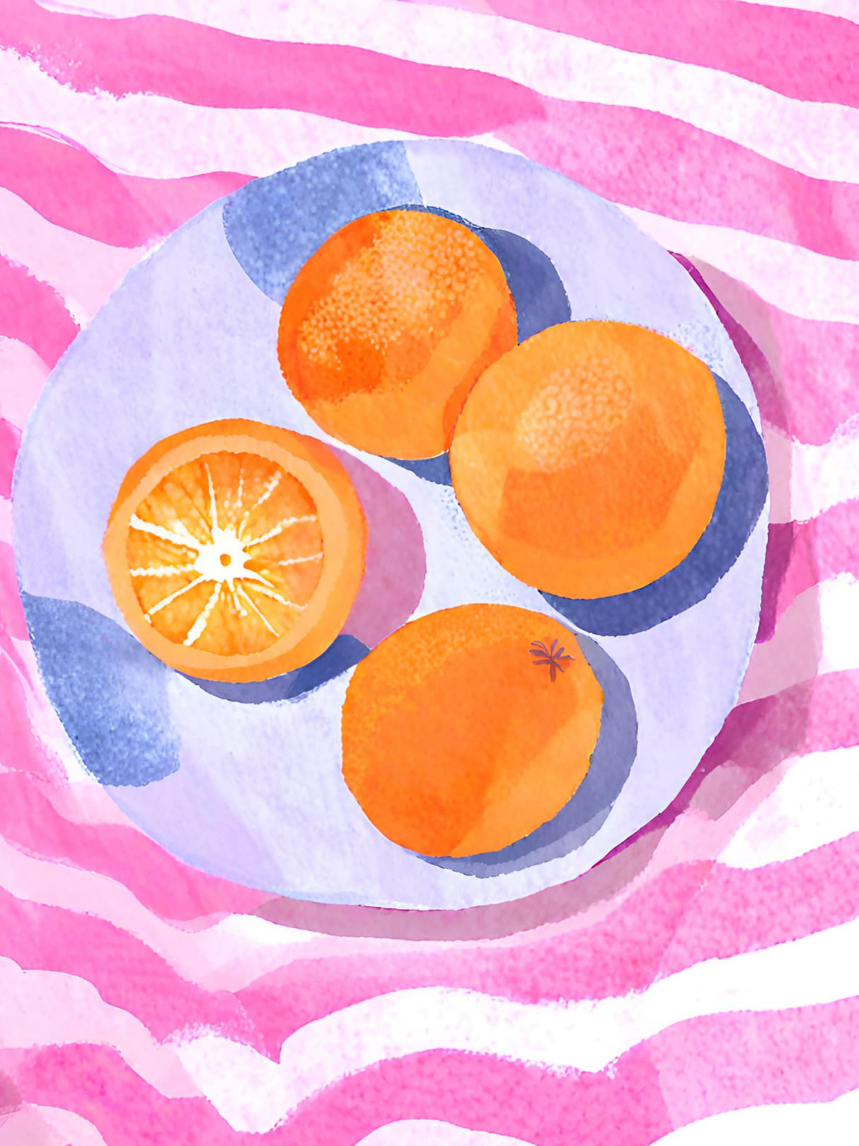 Orangen auf Teller Poster och Canvastavla