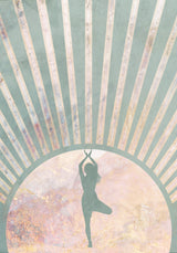 Yoga Boho Sun Rise Green 1 Poster och Canvastavla