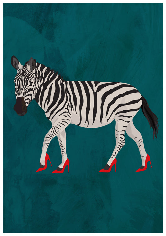 Zebra in heels 2 Poster och Canvastavla