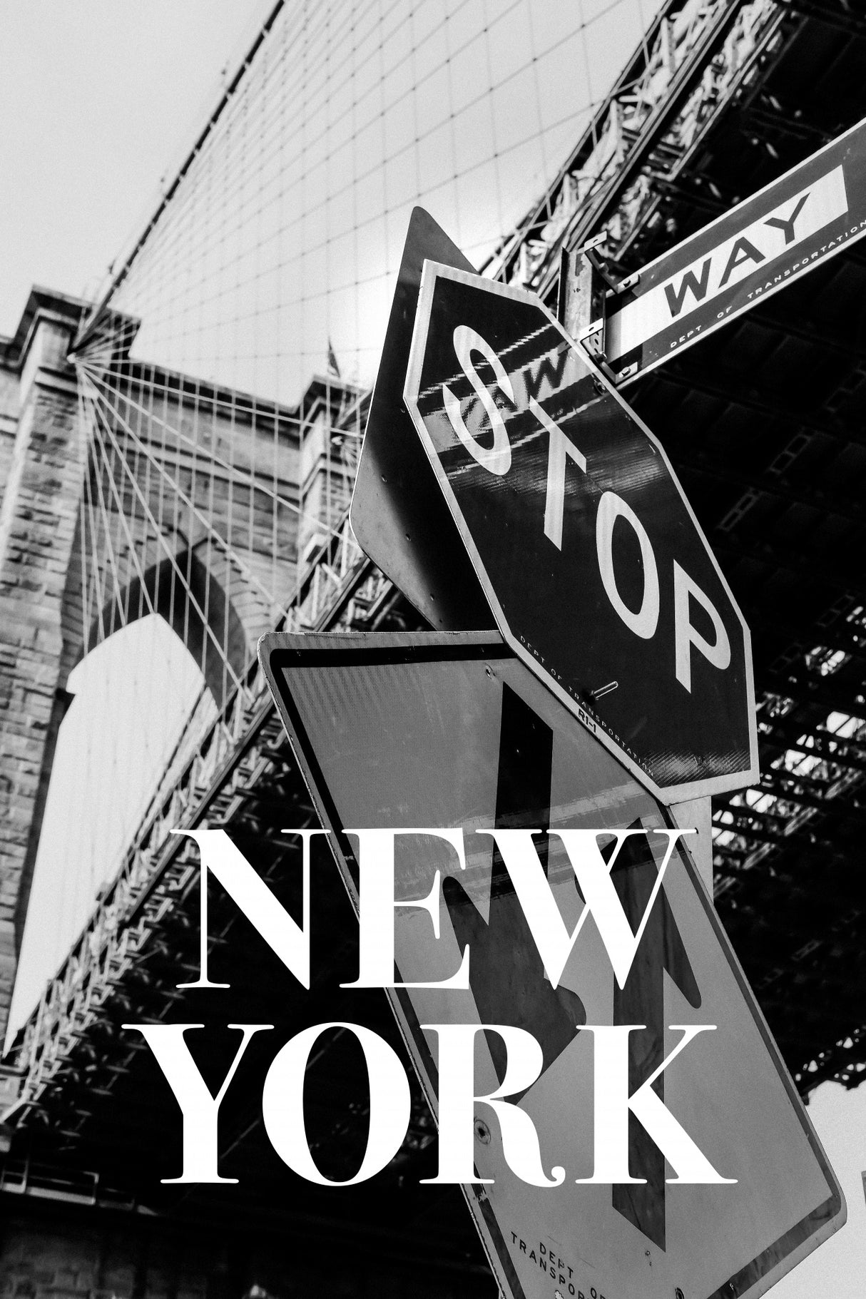 NYC Brooklyn Bridge Poster och Canvastavla