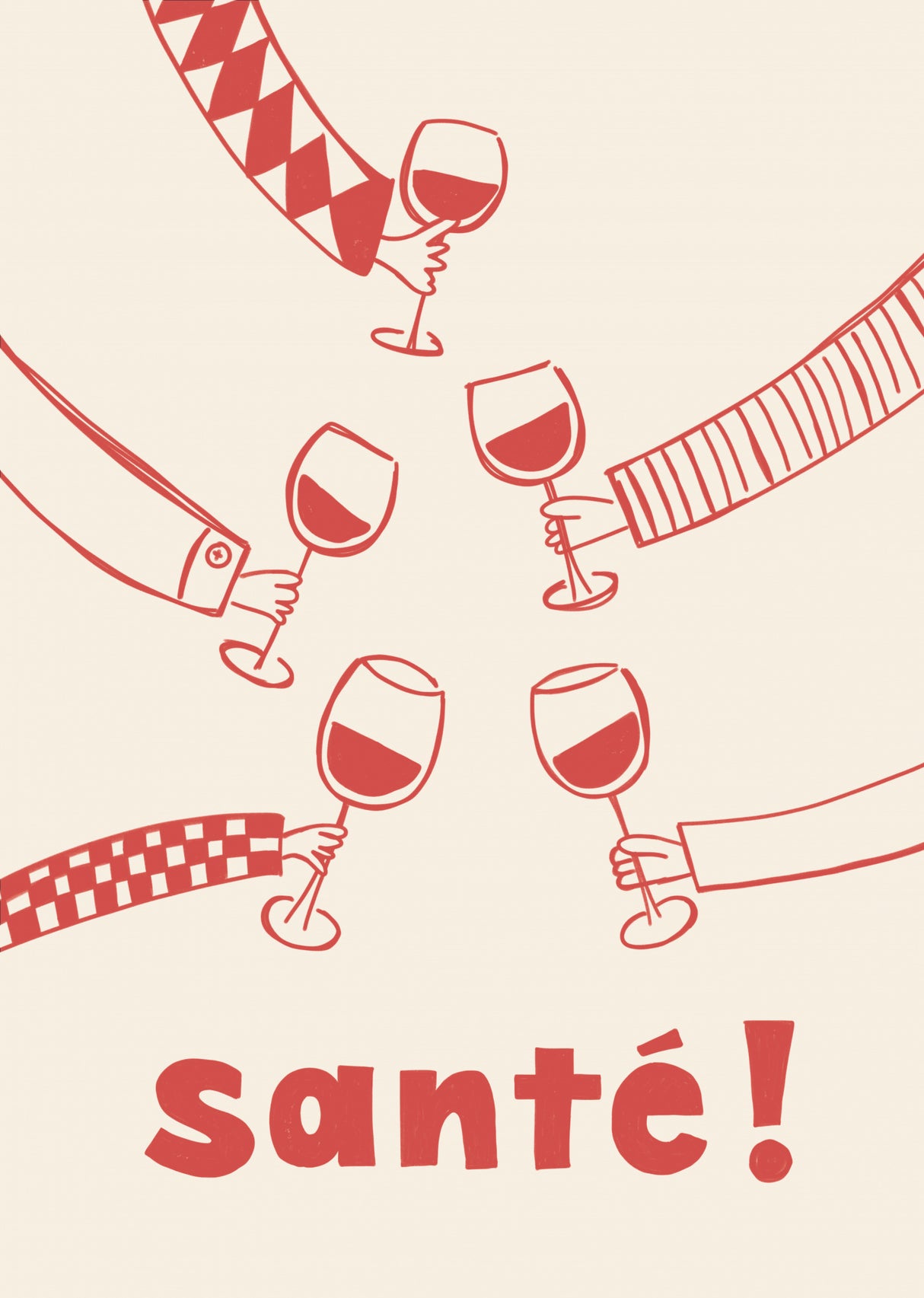 Santé! Wine Party with Friends Poster och Canvastavla