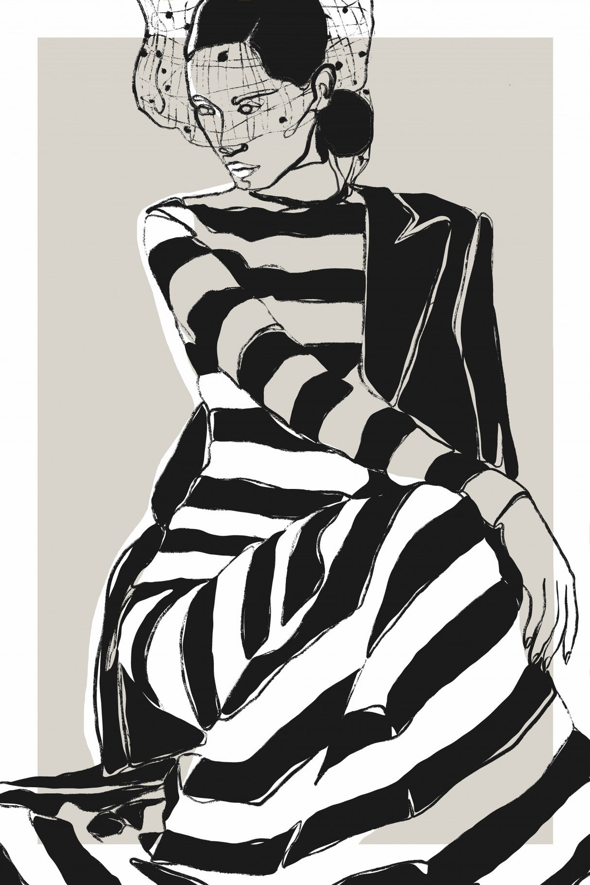 Striped Dress Poster och Canvastavla