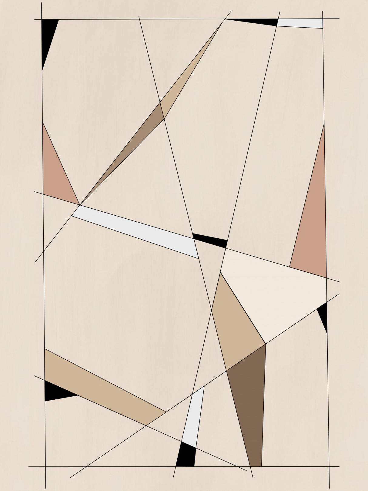 Geometric Beige art No.1 Poster och Canvastavla