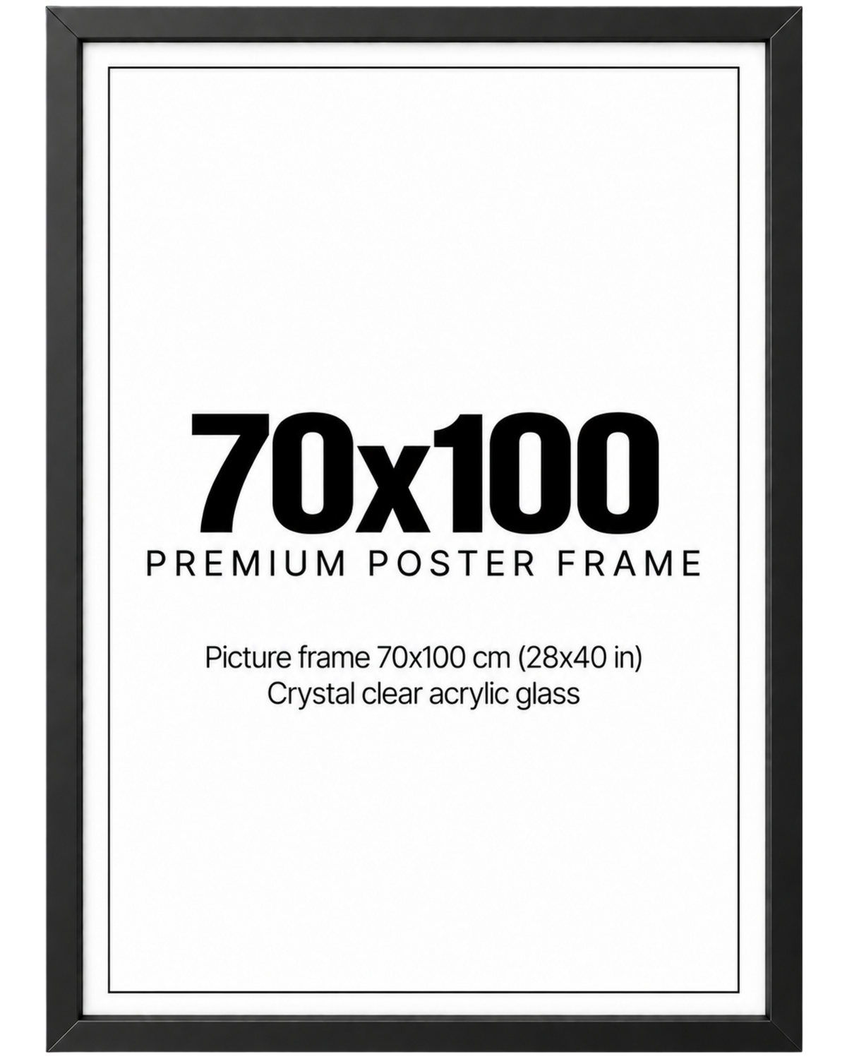 Metallram svart 70x100
