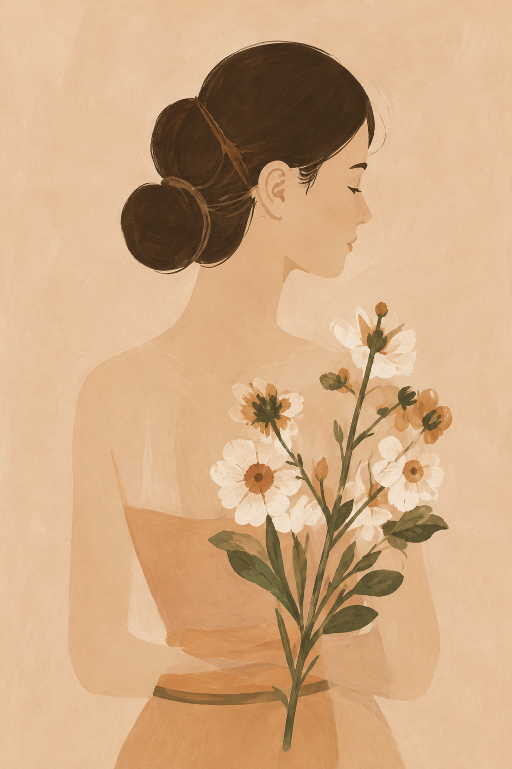Figure with Flowers Poster