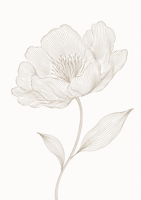 Lines Flower Poster