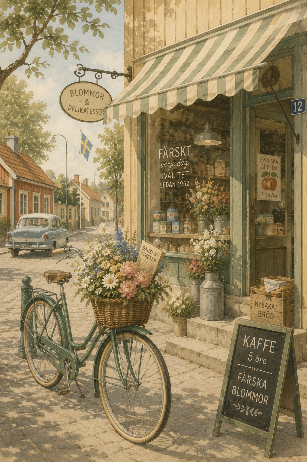 Market Morning Sweden Poster