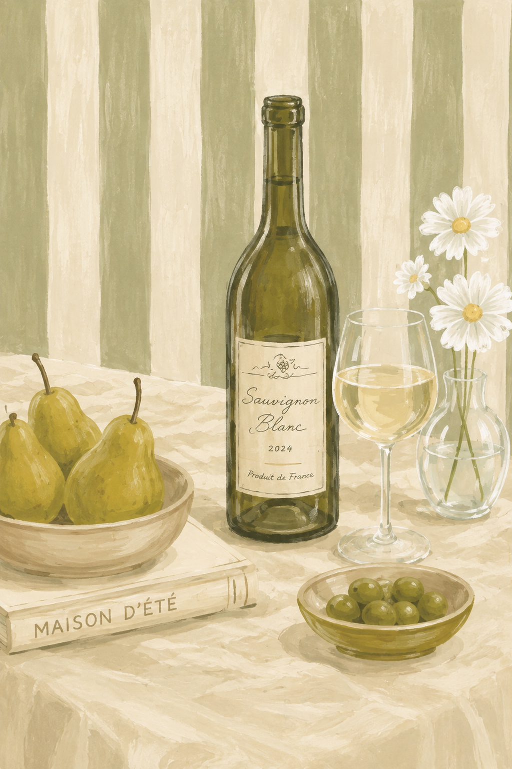 Pear and Wine Poster