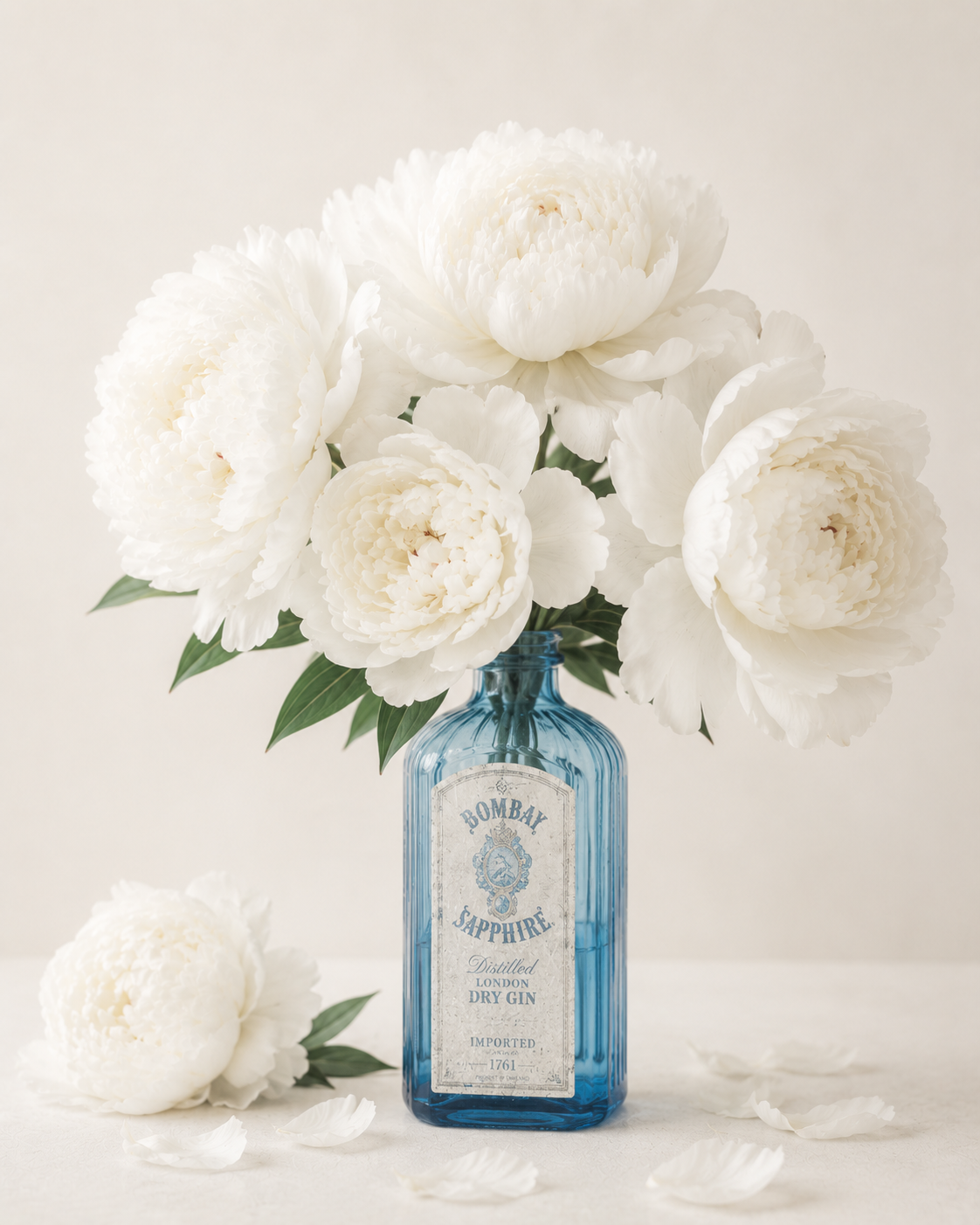 White Peonies III Poster
