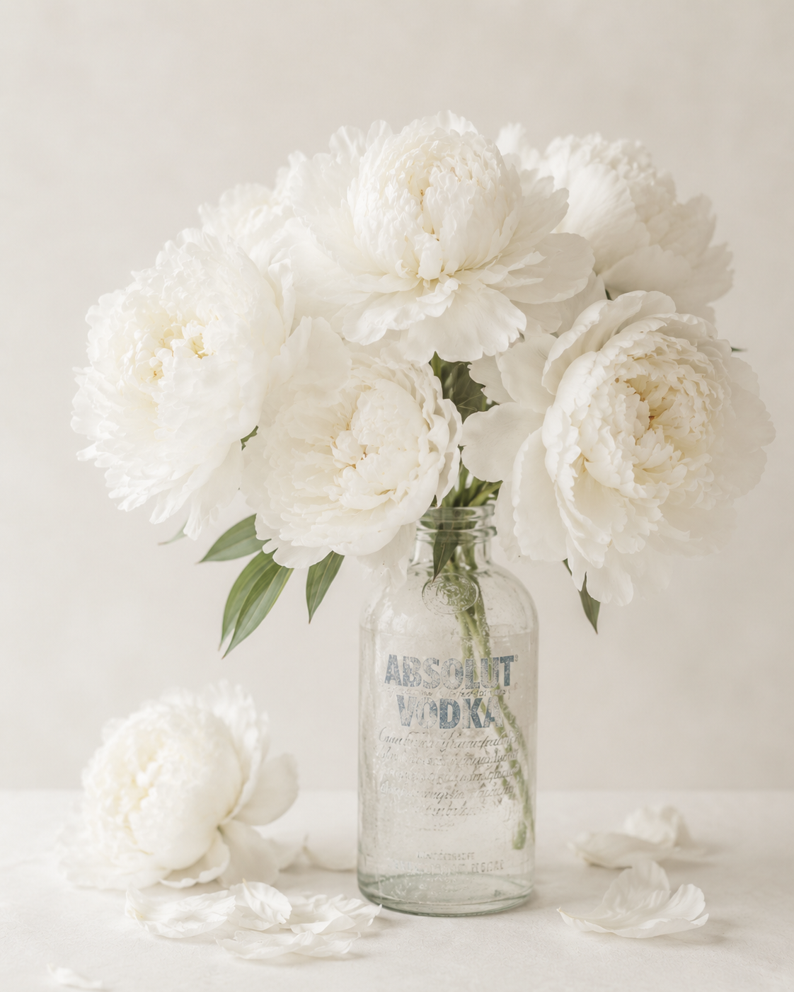 White Peonies II Poster