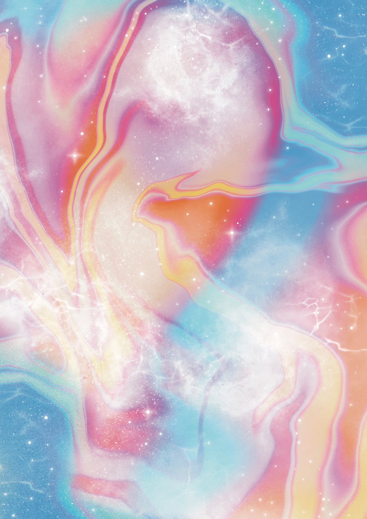 Vintage Pastel Space Poster och Canvastavla