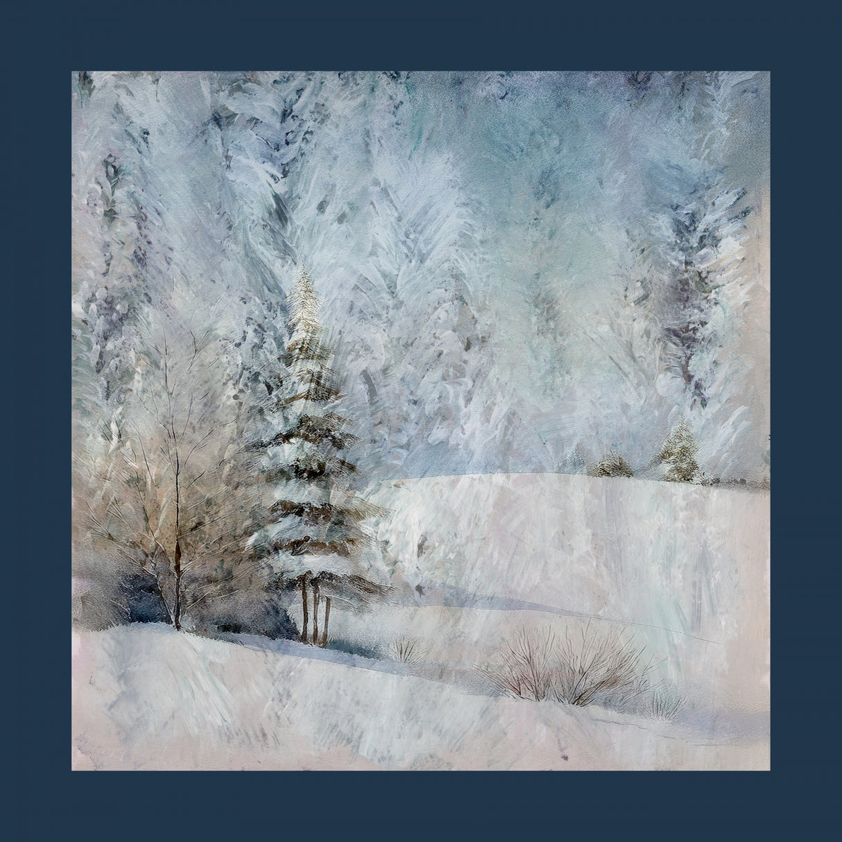 Winter Scene: Christmas Tree Vintage Style 4 Poster och Canvastavla