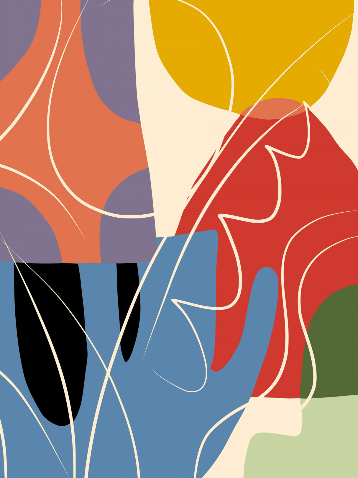 Abstract Color Collage Poster och Canvastavla