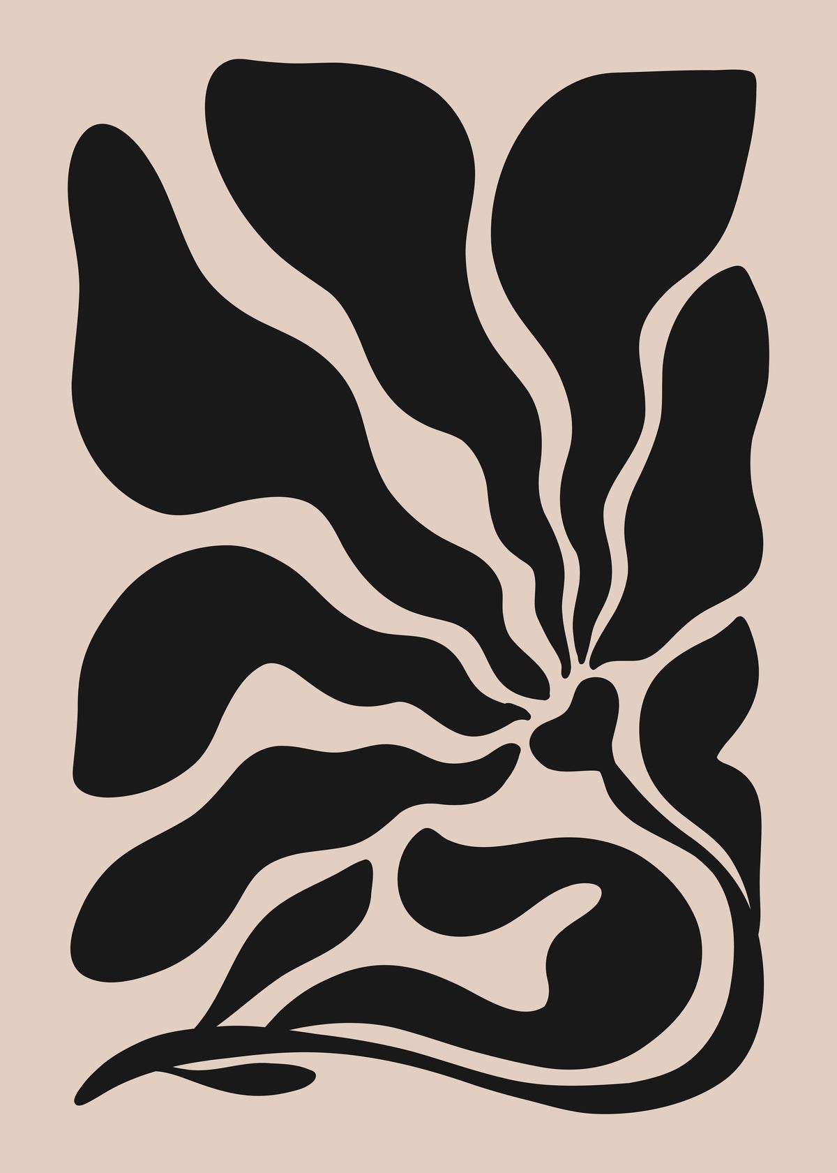 Abstract Black Botanicals