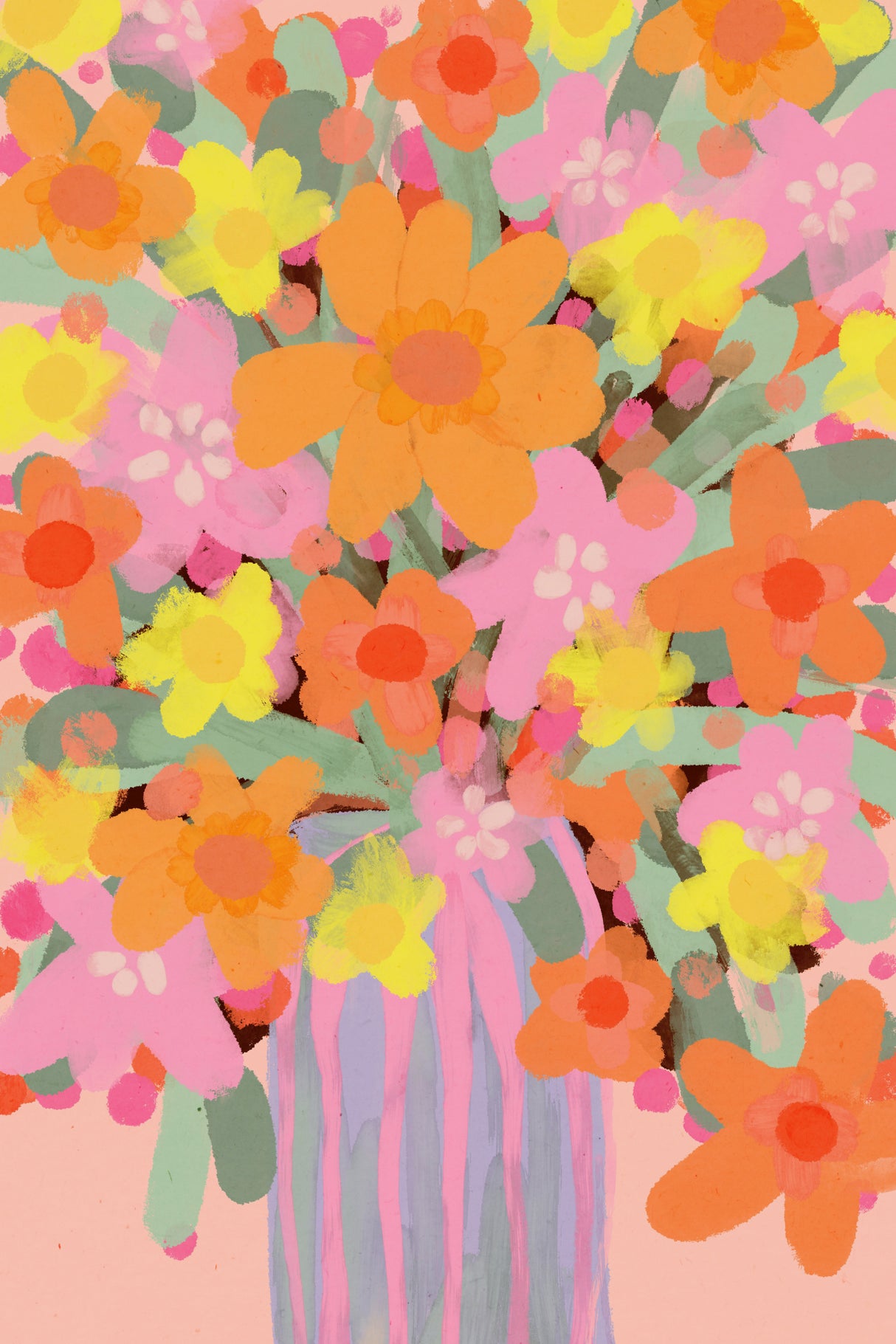 Neon Bouquet Poster och Canvastavla