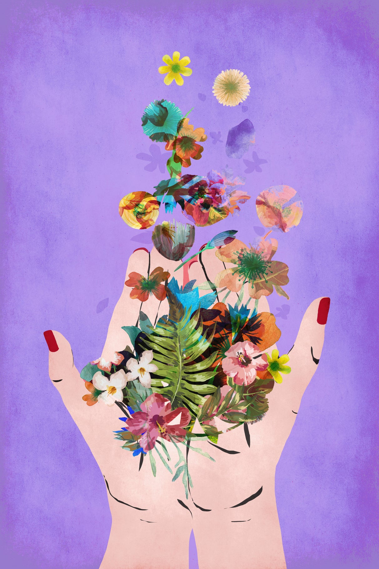 Frida`s Hand`S (Purple) Poster och Canvastavla